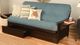 Kodiak Furniture Phoenix Linen Aqua/Espresso Full Storage Futon with Mattress-1