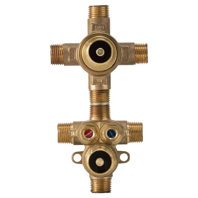 DXV 2-Handle Thermostatic Rough Valve with 3-Way Diverter Non-Shared Functions-0