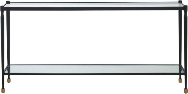 Uttermost® Javana Glass Top Console Table with Black Base-3