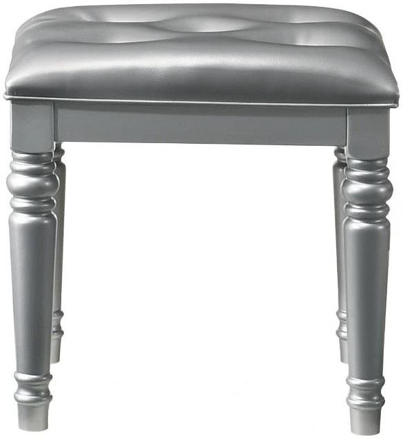 New Classic® Home Furnishings Valentino Silver Vanity Stool-2
