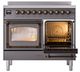 Ilve® Nostalgie II Noblesse 40'' Graphite Matte Pro Style Induction Range with Burnished Trim-4
