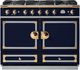 La Cornue CornuFé 110 43" Goodwood Blue Pro Style Dual Fuel Range with Polished Brass Trim-0