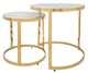 Sagebrook Home Set of 2 Round Glass Top Side Table with Gold Frame-0