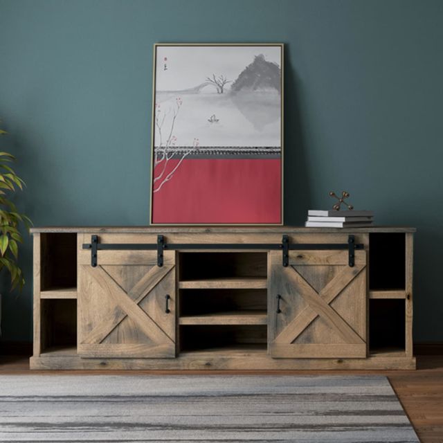 Legends Home Farmhouse Barnwood 85" TV Console-1