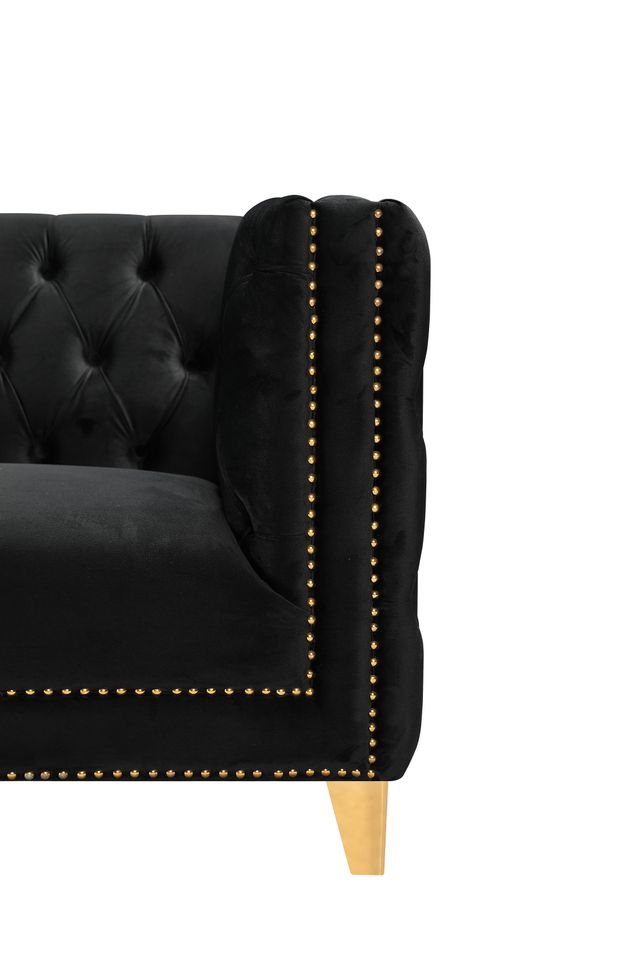 Meridian Furniture Michelle Black Velvet Sofa-3