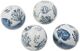 A & B Home 4-Piece Blue/White Decorative Balls-1