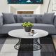 Armen Living Loxley Marble Top Coffee Table with Black Base-1