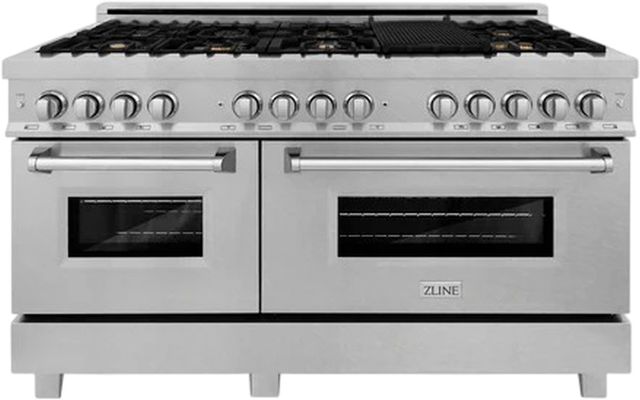 ZLINE 60" Satin Stainless Steel Pro Style Dual Fuel Range-0