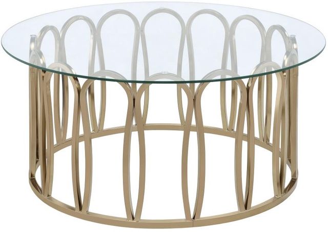 Coaster® Monett 3-Piece Tempered Glass Top Occasional Table with Chocolate Chrome Base Set-2