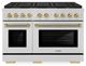ZLINE Autograph Edition Paramount 48" 6.7 Cu. Ft. Stainless Steel Gas Range with 8 Burner DuoPro™ Cooktop and Dual Ovens with Champagne Bronze Helix Handles and Accents-0