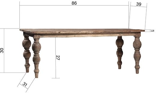Dovetail Furniture Campbell Natural 86" Dinning Table-2