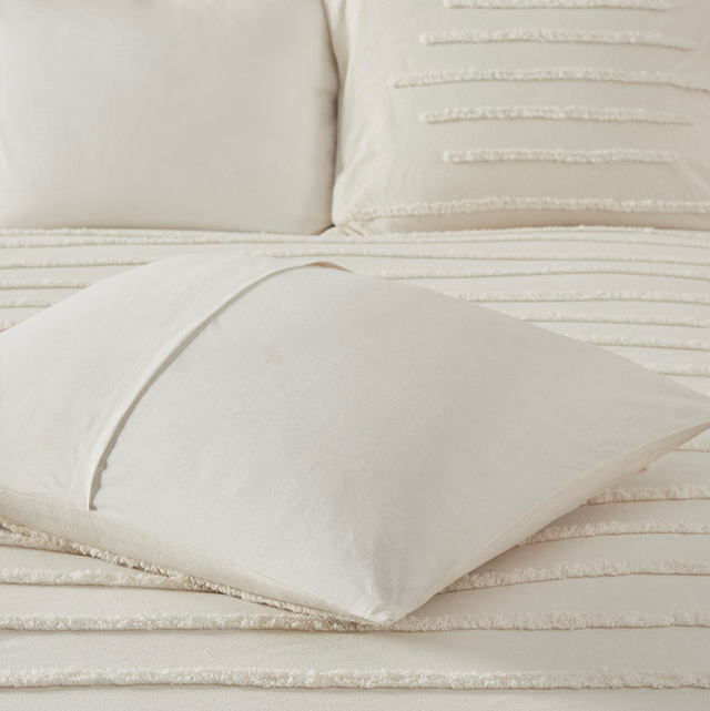 Olliix by Urban Habitat Mercer 3 Piece Ivory Full/Queen Cotton Chenille Comforter Set-3