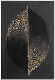 Olliix by Madison Park Charcoal Leaf Charcoal/Gold Heavy Textured Canvas with Gold Foil Embellishment-0