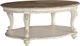 Signature Design by Ashley® Realyn Distressed Wood Oval Cocktail Table with Chipped White Base-0