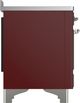 Ilve® Majestic III 48" Burgundy Pro Style Induction Range with Triple Glass Door and Chrome Trim-4