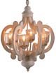 A & B Home Cream Wood Chandelier-4