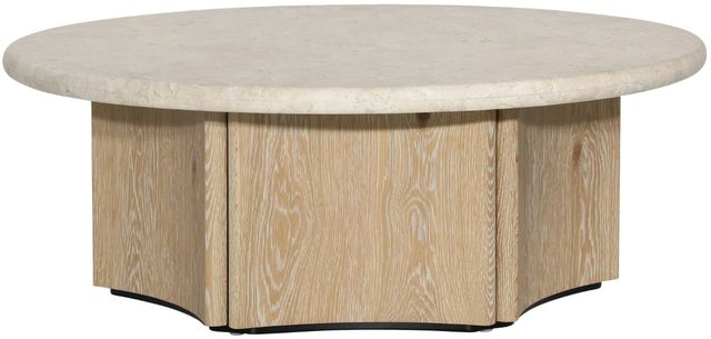 Dovetail Furniture Oja Cream Coffee Table with Natural Wash Base-3