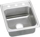 Elkay Lustertone® Classic Lustrous Satin 17" x 22" 2-Hole Single Bowl Drop-In ADA Sink with Quick-Clip-0