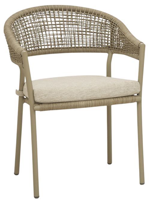 Signature Design by Ashley® Ocean Park 4-Piece Beige Aluminum/Fabric Outdoor Dining Arm Chair-2