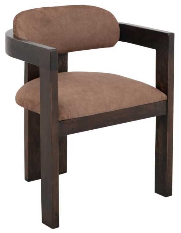 International Furniture Direct Raramuri Brown/Stained Dark Upholstered Dining Arm Chair-0
