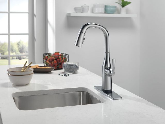 Delta Stryke® Lumicoat® Arctic Stainless Single Handle Bar/Prep Faucet with Touch2O® Technology -1
