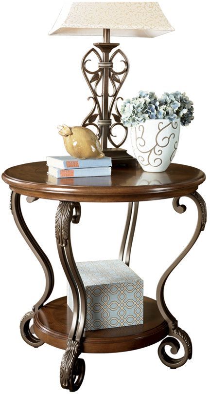 Signature Design by Ashley® Nestor 3-Piece Medium Brown Living Room Table Set-2