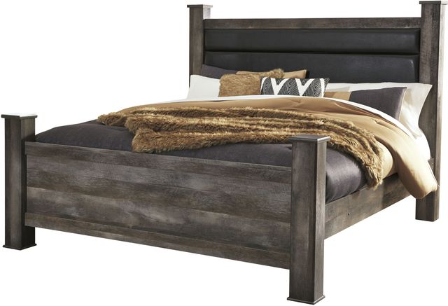 Signature Design by Ashley® Wynnlow Rustic Gray King Poster Headboard Posts-1