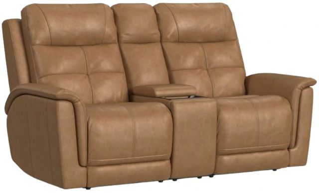 Flexsteel® Ranger Oakridge Brown Leather Power Reclining Loveseat with Console-0