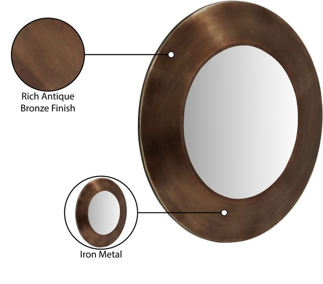 Meridian Furniture Sphere Antique Brown Mirror-4