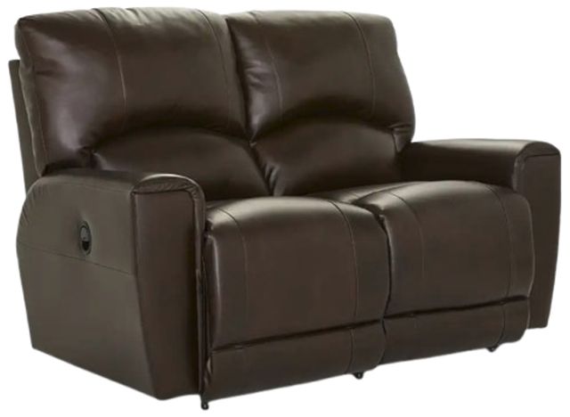 La-Z-Boy® Cassian Dark Chocolate Leather Manual Reclining Loveseat-0