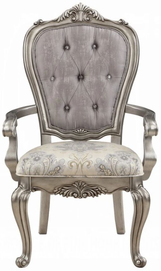 ACME Furniture Ariadne 2-Piece Antique Platinum/Beige Arm Chair Set-3