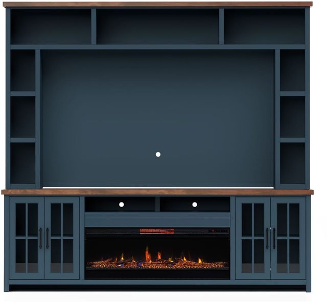 Legends Home Nantucket Blue Denim/Whiskey Fireplace Entertainment Center-0