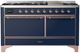 Ilve® Majestic III 60" Midnight Blue Pro Style Dual Fuel Natural Gas Range with Solid Door and Copper Trim-0