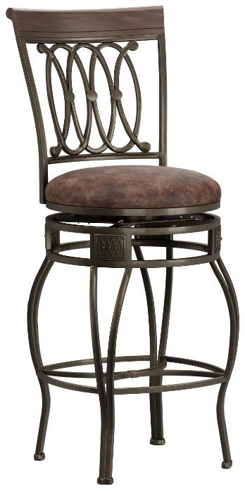 HH2 Home Montello Distressed Brown Swivel Counter Stool-0