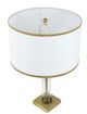 A & B Home Gold/White Table Lamp with Glass Cylinder and Pedestal Base-1