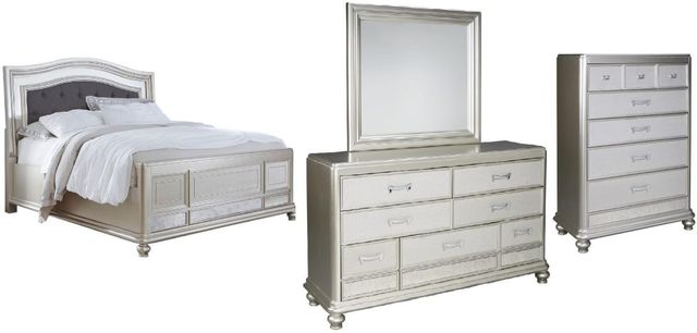 Signature Design by Ashley® Coralayne 4-Piece Gray Queen Panel Bed Set-0