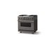Viking® 5 Series 36" Damascus Gray Pro Style Dual Fuel (NG) Range with Brushed Brass Trim-2
