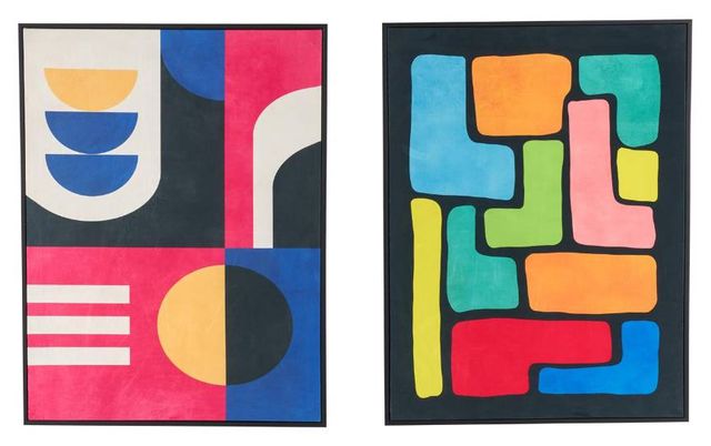 Deco Marche CosmoLiving by Cosmopolitan 2-Piece Geometric Living Room Framed Wall Art Set-0