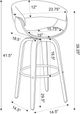 Coaster® Zion Black/Walnut Upholstered Bar Stool-2