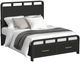 Elements International Ridgemont Black Queen Panel Storage Bed-0