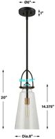 Uttermost® Saugus Antique Brass/Black 1-Light Pendant-2
