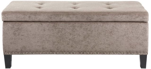 Olliix by Madison Park Taupe Shandra II Tufted Top Storage Bench-0