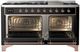Ilve® Majestic III 60" Glossy Black Pro Style Dual Fuel Liquid Propane Range with Solid Door and Copper Trim-4