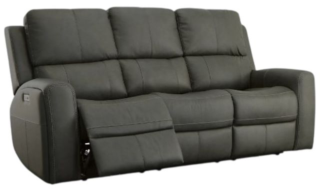 Flexsteel® Linden Charcoal Power Reclining Sofa with Power Headrests and Lumbar-2