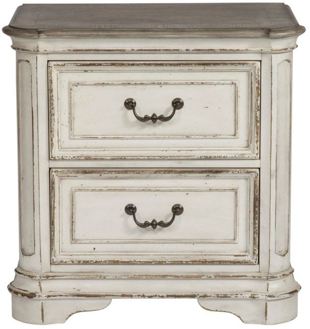 Liberty Furniture Magnolia Manor Antique White/Weathered Bark 28" Nightstand-2
