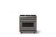 Viking® 5 Series 36" Damascus Gray Pro Style Gas (LP) Range with Brushed Brass Trim-3