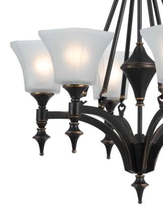 Cal® Lighting & Accessories Rockwood 6-Light Dark Bronze Chandelier-1