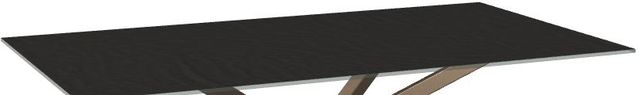 Amisco Customizable Asterisk Starstone on Glass Tabletop 71.5" Rectangular Table with Starburst Stand -1
