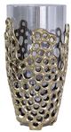 A & B Home Black/Gold Large Honeycomb Pattern Vase-1
