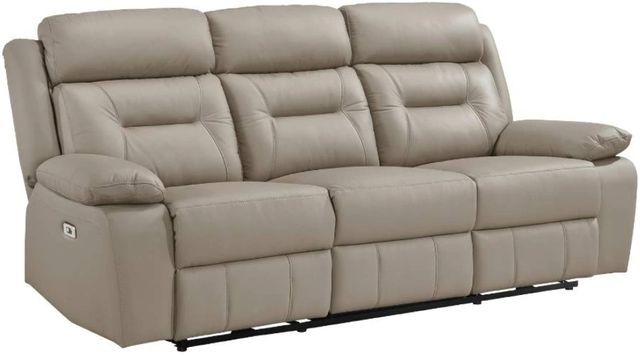 Homelegance® Laconia Latte Double Power Reclining Sofa-0